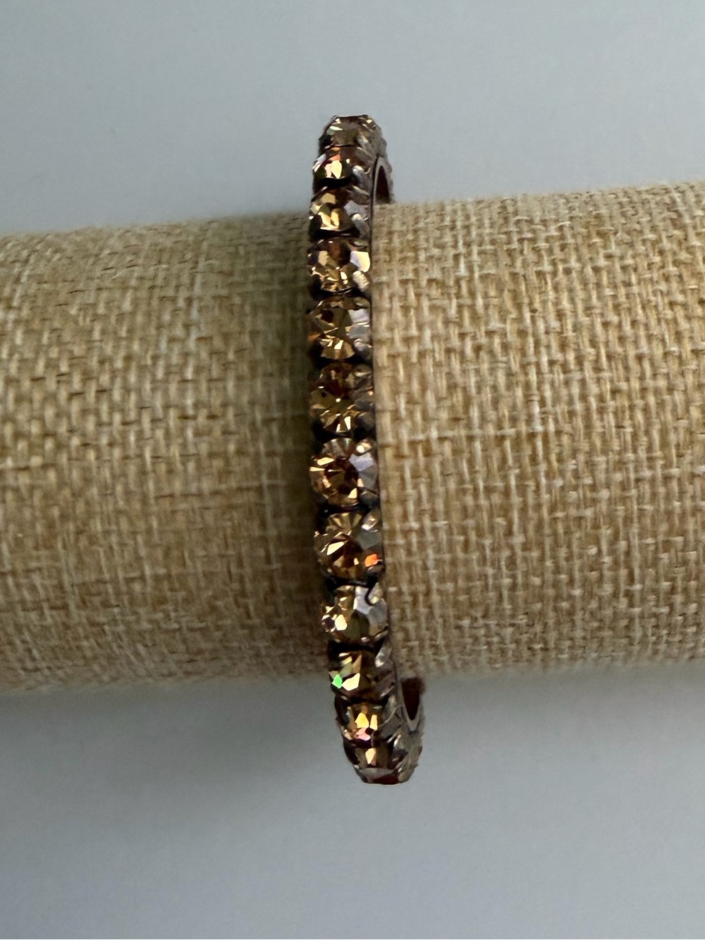 Vintage J.Crew Smoky Topaz Crystal Rhinestone Cuff Bracelet